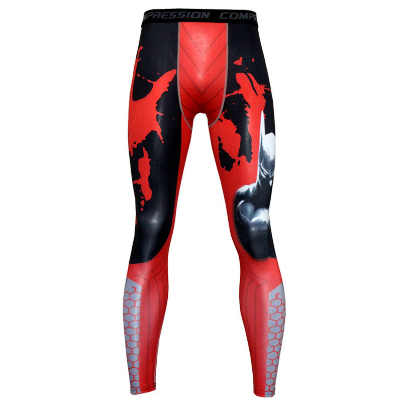 2017 New men printing leggings compression tight Sportswear jogging sport fitness Gym pant male trousers Run workout pants