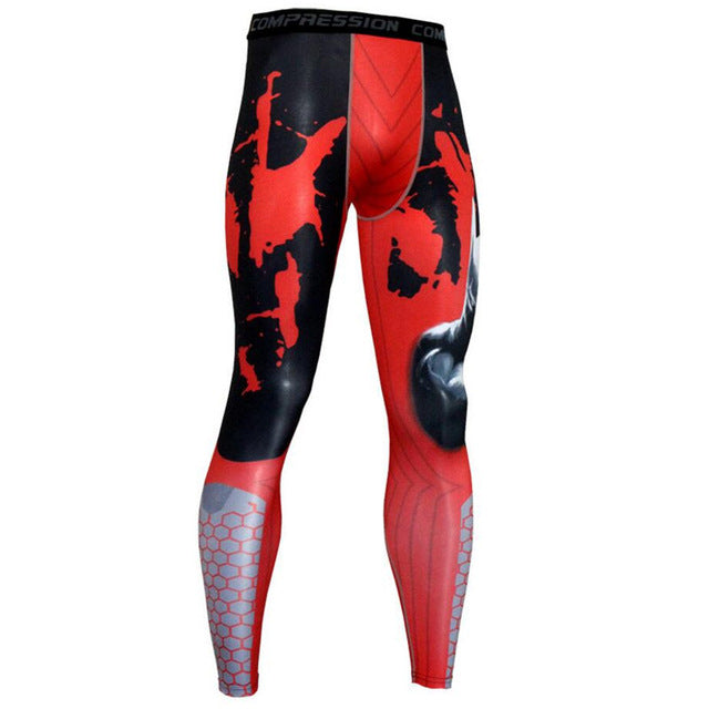 2017 New men printing leggings compression tight Sportswear jogging sport fitness Gym pant male trousers Run workout pants