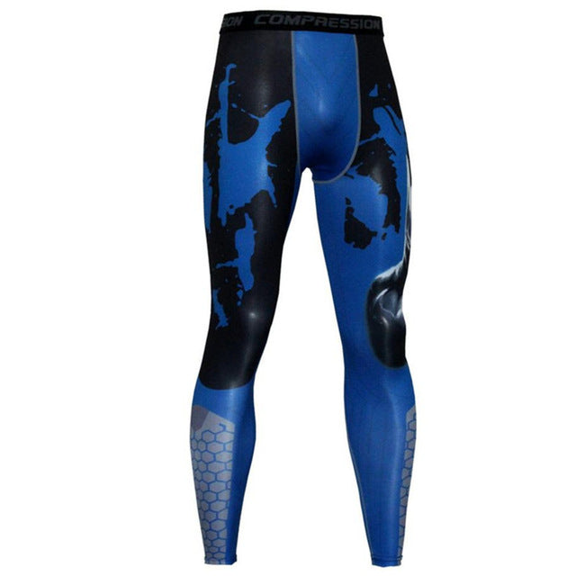 2017 New men printing leggings compression tight Sportswear jogging sport fitness Gym pant male trousers Run workout pants