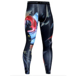 2017 New men printing compression tights pant leggings sport fitness Gym male trousers male capris of fitness pants of quick-dry