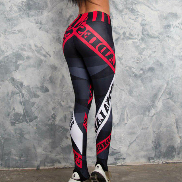 New Women Yoga Pants High Waist Elastic Gym Fitness Sports Leggings Tights Running Sportswear Woman Printed Training Trousers