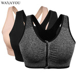 Front Zipper Yoga Shirt,7Colors Wirefree Padded fitness  Bra