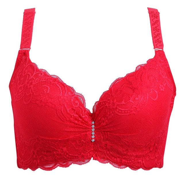 Women Bra Push Up Sexy Lace Brassier Lntimates Ladies Big Size Bra Underwear Embroidery Cotton Plus size 80-105 C D E Cup New