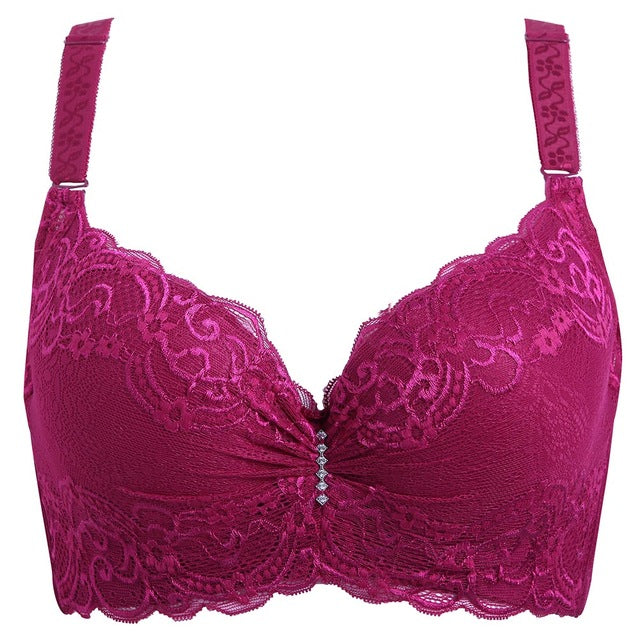 Women Bra Push Up Sexy Lace Brassier Lntimates Ladies Big Size Bra Underwear Embroidery Cotton Plus size 80-105 C D E Cup New