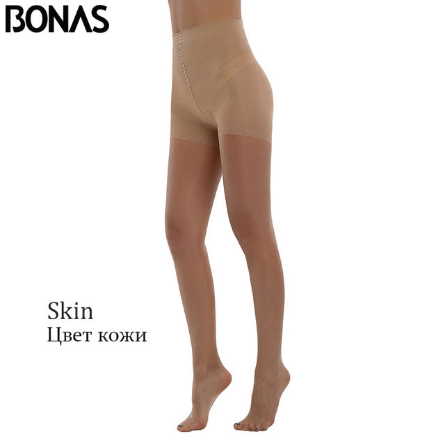 BONAS 2018 New 20D Sexy Breathable Tights High Quality Women Sun Protection Pantyhose Nylon Tights Stretchy Stockings Female