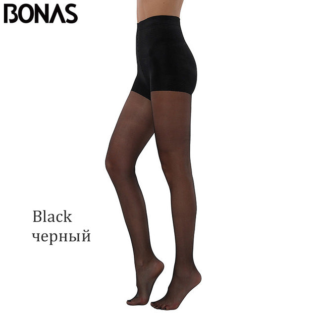 BONAS 2018 New 20D Sexy Breathable Tights High Quality Women Sun Protection Pantyhose Nylon Tights Stretchy Stockings Female