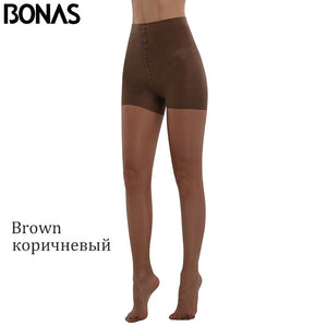 BONAS 2018 New 20D Sexy Breathable Tights High Quality Women Sun Protection Pantyhose Nylon Tights Stretchy Stockings Female