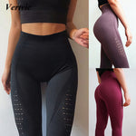 2018 new Sexy Yoga Pants Women Push Up Sport Leggings High Waist Running Tight Hollow Out Breathable Sport Workout Gym Clothing