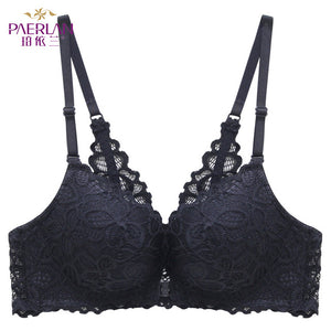 New Fashion Front Closure Lace Wire Free Bra Small Push Up