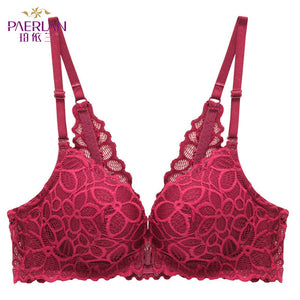 New Fashion Front Closure Lace Wire Free Bra Small Push Up